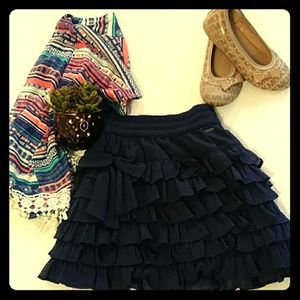Sold 🚫Navy Blue Ruffled Hollister skirt